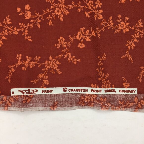 1 Yd VIP Cranston Print Works Quilting Fabric Rust Red Orange Floral Vine - Picture 5 of 5